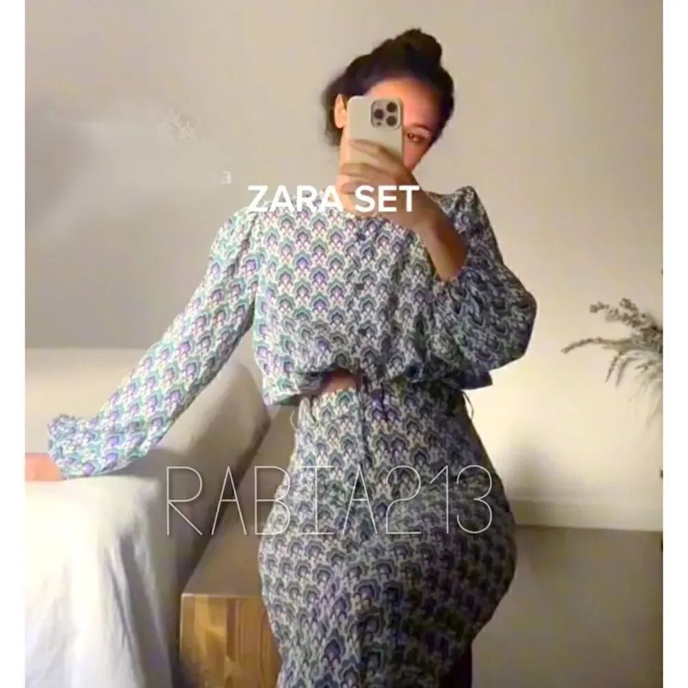 ZARA PRINTED COTTON TOP - Picture 9 of 15